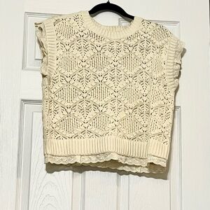 Elie Tahari Cream Knit Sleeveless Top